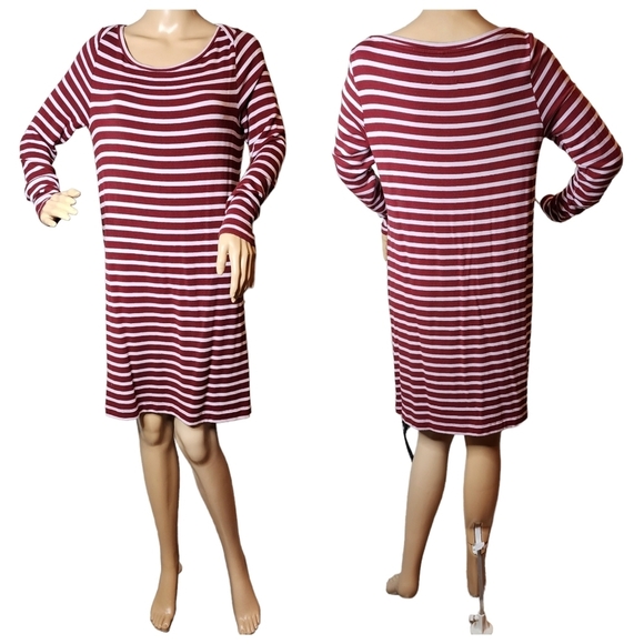 Lou & Grey signature soft long sleeve striped dress - Picture 1 of 15
